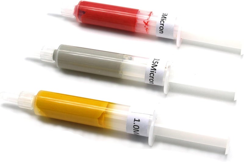 T-MAX 3 pc 5 Gram Diamond Lapping Paste Polishing Compound Syringes Finishing Set 0.5, 1.0, 3.5 Micron (Grit 30,000, Grit 15,000, Grit 6,000) for Jewelry, Metal, Ring, Gemstone, Glass, Coin - Image 1